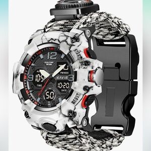 23 in 1 survival watch black white combat apocalypse military shtf great gift